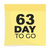 day to go sign label vector art illustration with fantastic font and nice yellow black color, Number of days left counter.