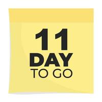 day to go sign label vector art illustration with fantastic font and nice yellow black color, Number of days left counter.