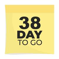 day to go sign label vector art illustration with fantastic font and nice yellow black color, Number of days left counter.