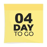 day to go sign label vector art illustration with fantastic font and nice yellow black color, Number of days left counter.