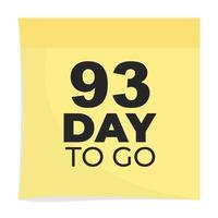 day to go sign label vector art illustration with fantastic font and nice yellow black color, Number of days left counter.