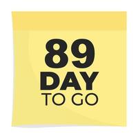 day to go sign label vector art illustration with fantastic font and nice yellow black color, Number of days left counter.