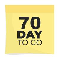 day to go sign label vector art illustration with fantastic font and nice yellow black color, Number of days left counter.