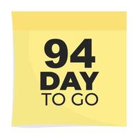 day to go sign label vector art illustration with fantastic font and nice yellow black color, Number of days left counter.