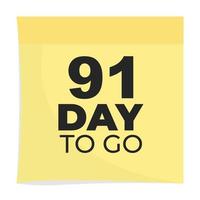 day to go sign label vector art illustration with fantastic font and nice yellow black color, Number of days left counter.