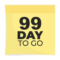 day to go sign label vector art illustration with fantastic font and nice yellow black color, Number of days left counter.