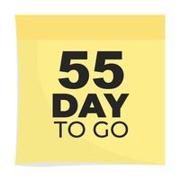 day to go sign label vector art illustration with fantastic font and nice yellow black color, Number of days left counter.