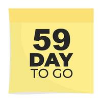 day to go sign label vector art illustration with fantastic font and nice yellow black color, Number of days left counter.