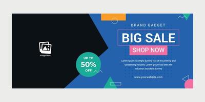 Creative banner big sale design template. Blue banner concept. Suitable for advertising, promotion vector