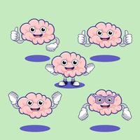 ilustración de vector de dibujos animados de cerebro