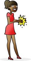 cartoon woman clapping hands vector