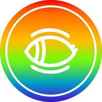 staring eye circular in rainbow spectrum vector