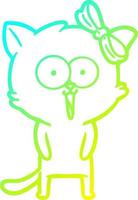 cold gradient line drawing cartoon cat vector