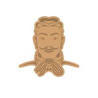 illustration of the general Terracotta warrior Xian, a statue depicting the army of Qin Shi Huang, the first Emperor of China. vector