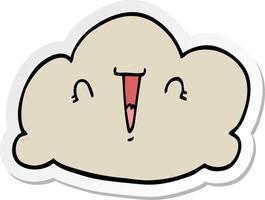 sticker of a cartoon cloud vector