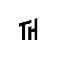 letter TH logo design free vector