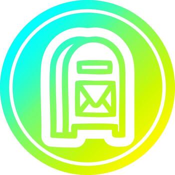 mail box circular in cold gradient spectrum vector