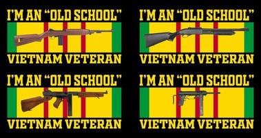 I am an old school Vietnam Veteran. Vietnam Veteran T-shirt. We are proud of you and it's great for you to show your status with this design. Perfect for veterans and navy seals. EPS 10 File vector