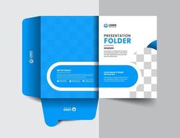 corporate company presentation folder layout concept design with modern shapes vector