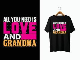 Grandma T-Shirt Design vector