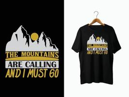 diseño de camiseta de montaña vector