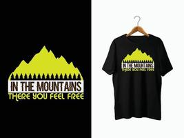 diseño de camiseta de montaña vector