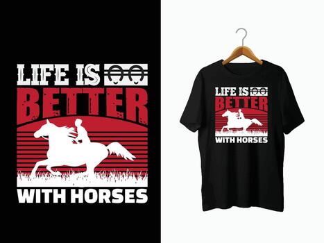 diseño de camiseta de caballo vector