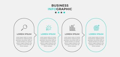 Vector Infographic design business template with icons and 4 options or steps. Can be used for process diagram, presentations, workflow layout, banner, flow chart, info graph