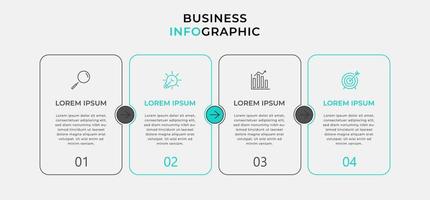 Vector Infographic design business template with icons and 4 options or steps. Can be used for process diagram, presentations, workflow layout, banner, flow chart, info graph