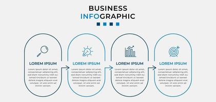 plantilla de negocio de diseño infográfico vectorial con iconos y 4 opciones o pasos. se puede utilizar para diagramas de proceso, presentaciones, diseño de flujo de trabajo, pancarta, diagrama de flujo, gráfico de información vector