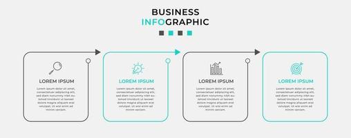 Vector Infographic design business template with icons and 4 options or steps. Can be used for process diagram, presentations, workflow layout, banner, flow chart, info graph