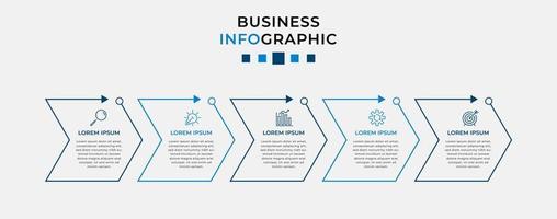 Vector Infographic design business template with icons and 5 options or steps. Can be used for process diagram, presentations, workflow layout, banner, flow chart, info graph