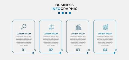 plantilla de negocio de diseño infográfico vectorial con iconos y 4 opciones o pasos. se puede utilizar para diagramas de proceso, presentaciones, diseño de flujo de trabajo, pancarta, diagrama de flujo, gráfico de información vector