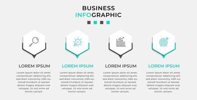 Vector Infographic design business template with icons and 4 options or steps. Can be used for process diagram, presentations, workflow layout, banner, flow chart, info graph