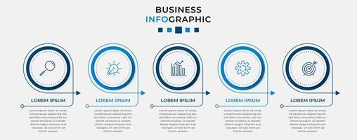 Vector Infographic design business template with icons and 5 options or steps. Can be used for process diagram, presentations, workflow layout, banner, flow chart, info graph