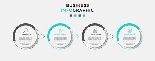 Vector Infographic design business template with icons and 4 options or steps. Can be used for process diagram, presentations, workflow layout, banner, flow chart, info graph