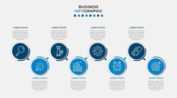 plantilla de negocio de diseño infográfico vectorial con iconos y 8 opciones o pasos. se puede utilizar para diagramas de proceso, presentaciones, diseño de flujo de trabajo, pancarta, diagrama de flujo, gráfico de información vector