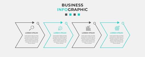 plantilla de negocio de diseño infográfico vectorial con iconos y 4 opciones o pasos. se puede utilizar para diagramas de proceso, presentaciones, diseño de flujo de trabajo, pancarta, diagrama de flujo, gráfico de información vector