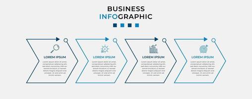 plantilla de negocio de diseño infográfico vectorial con iconos y 4 opciones o pasos. se puede utilizar para diagramas de proceso, presentaciones, diseño de flujo de trabajo, pancarta, diagrama de flujo, gráfico de información vector