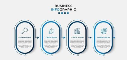 plantilla de negocio de diseño infográfico vectorial con iconos y 4 opciones o pasos. se puede utilizar para diagramas de proceso, presentaciones, diseño de flujo de trabajo, pancarta, diagrama de flujo, gráfico de información vector