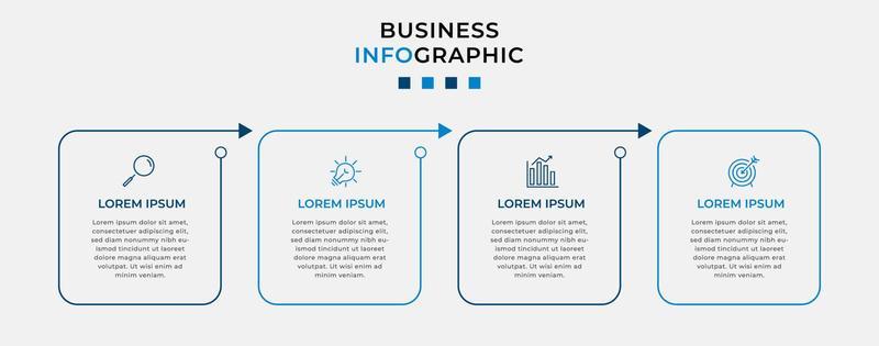 Vector Infographic design business template with icons and 4 options or steps. Can be used for process diagram, presentations, workflow layout, banner, flow chart, info graph