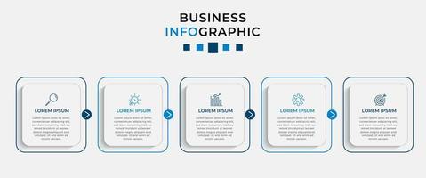 Vector Infographic design business template with icons and 5 options or steps. Can be used for process diagram, presentations, workflow layout, banner, flow chart, info graph