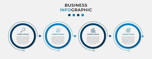 Vector Infographic design business template with icons and 4 options or steps. Can be used for process diagram, presentations, workflow layout, banner, flow chart, info graph