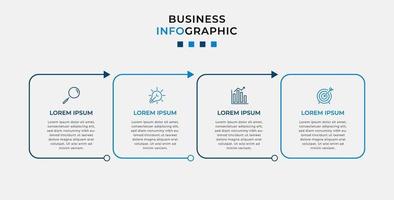 Vector Infographic design business template with icons and 4 options or steps. Can be used for process diagram, presentations, workflow layout, banner, flow chart, info graph