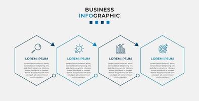 Vector Infographic design business template with icons and 4 options or steps. Can be used for process diagram, presentations, workflow layout, banner, flow chart, info graph