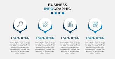 plantilla de negocio de diseño infográfico vectorial con iconos y 4 opciones o pasos. se puede utilizar para diagramas de proceso, presentaciones, diseño de flujo de trabajo, pancarta, diagrama de flujo, gráfico de información vector