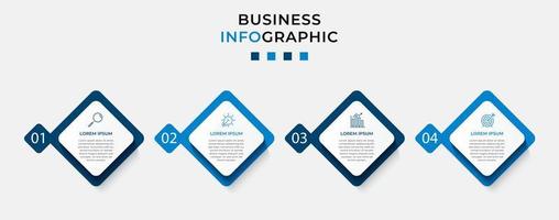 Vector Infographic design business template with icons and 4 options or steps. Can be used for process diagram, presentations, workflow layout, banner, flow chart, info graph