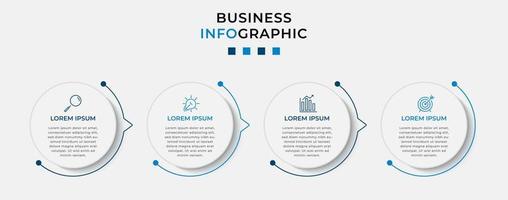 plantilla de negocio de diseño infográfico vectorial con iconos y 4 opciones o pasos. se puede utilizar para diagramas de proceso, presentaciones, diseño de flujo de trabajo, pancarta, diagrama de flujo, gráfico de información vector