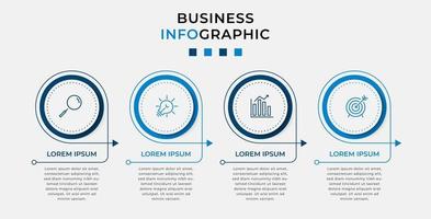 plantilla de negocio de diseño infográfico vectorial con iconos y 4 opciones o pasos. se puede utilizar para diagramas de proceso, presentaciones, diseño de flujo de trabajo, pancarta, diagrama de flujo, gráfico de información vector