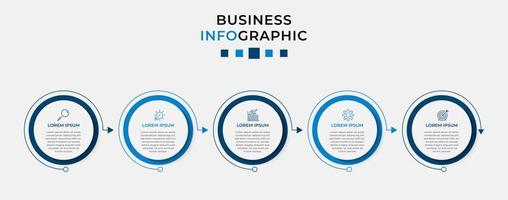 Vector Infographic design business template with icons and 5 options or steps. Can be used for process diagram, presentations, workflow layout, banner, flow chart, info graph